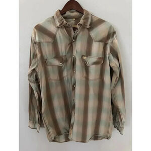 Larry Mahan Western Long Sleeve Pearl Snap Shirt sz Large